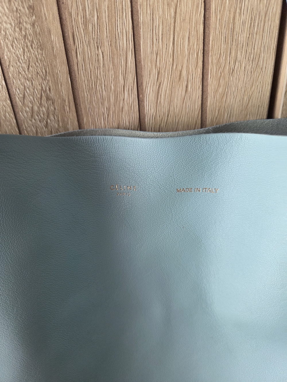 Celine Two-Tone Light Blue and Black Leather Tote - Picture 3 of 16
